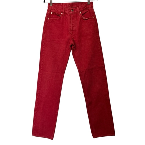 Vintage Levis 501’s Button Fly Jeans RARE Made In The USA Red Denim  29/34 - Picture 2 of 13